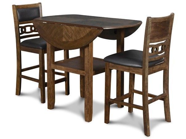 Gia Brown Drop Leaf Pub D1701-50s-BRN Pub Table and 4 Chairs Gia Brown Drop Leaf Pub D1701-50s-BRN Pub Table and 4 Chairs