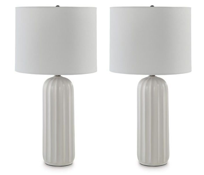 TLC-L177974-CW Clarkland White Lamps 2PC Set