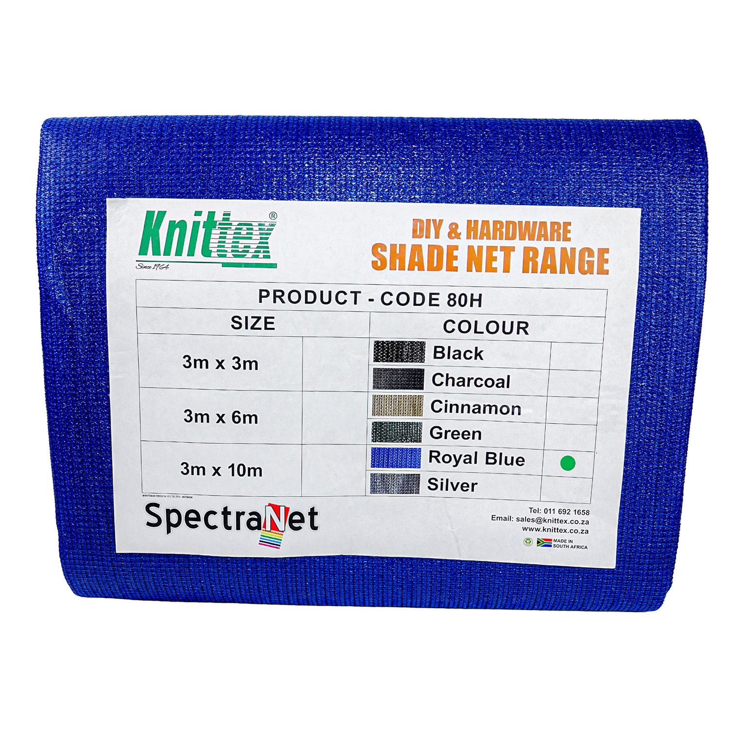 Knittex H-Range DIY Hardware Shade Net – 3m x 3m (Code 8H Royal Blue.