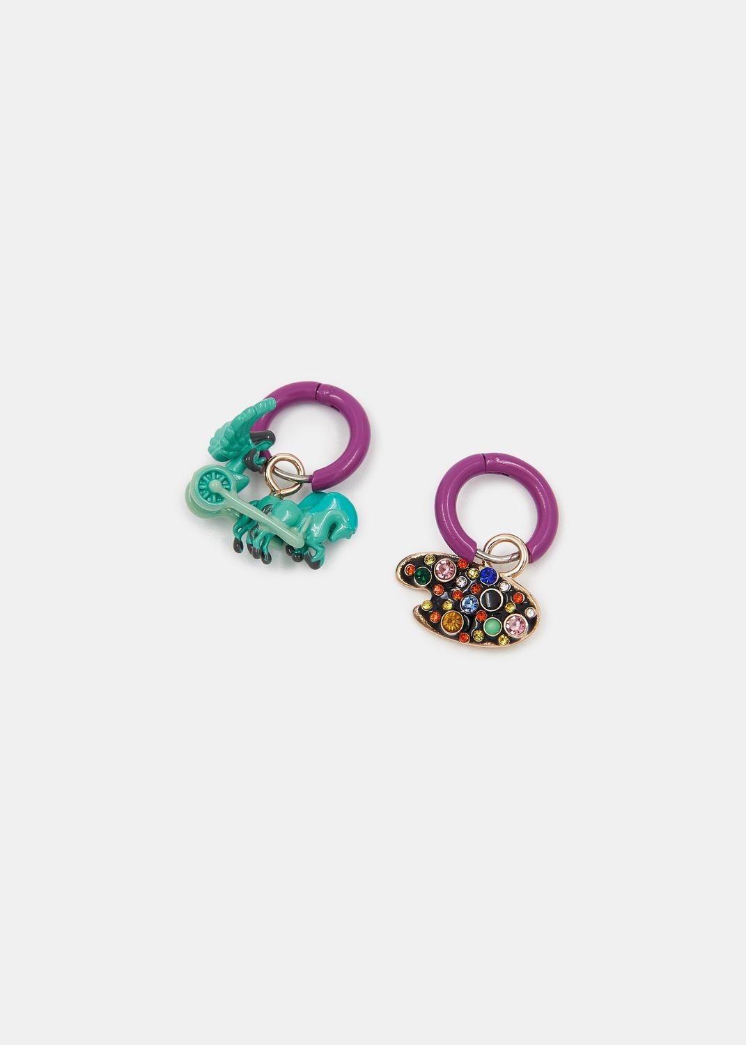 Earrings purple Palette - Essentiel Antwerp per set