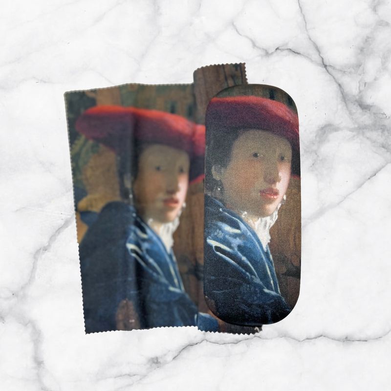 Glasses case + Lens cloth - J.Vermeer "Girl with a red hat"