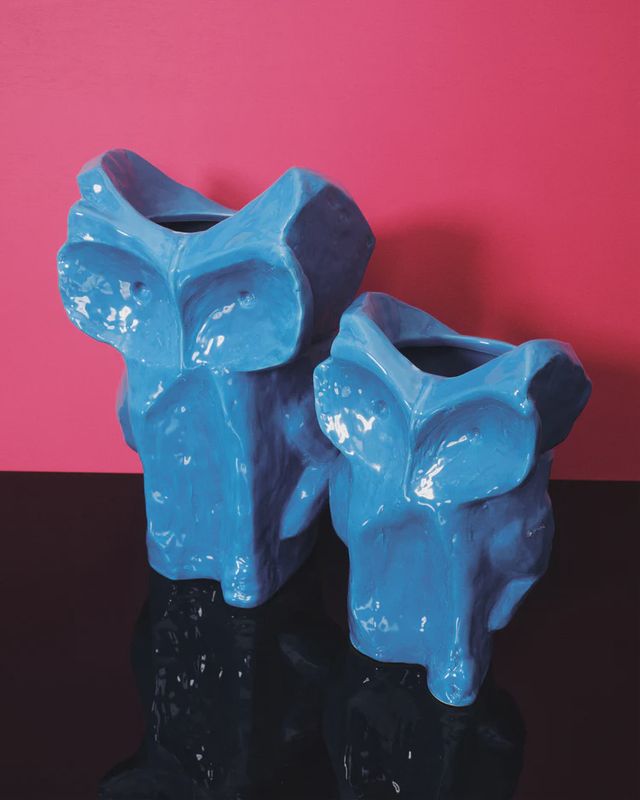 Owl vase - blue "After Midnight" Marni