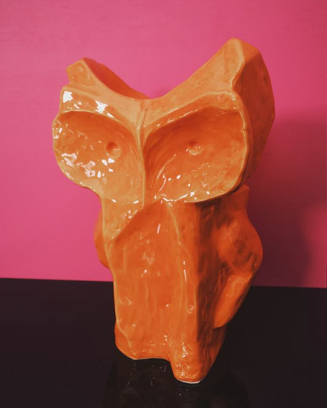 Owl vase – Orange "After Midnight"  Marni