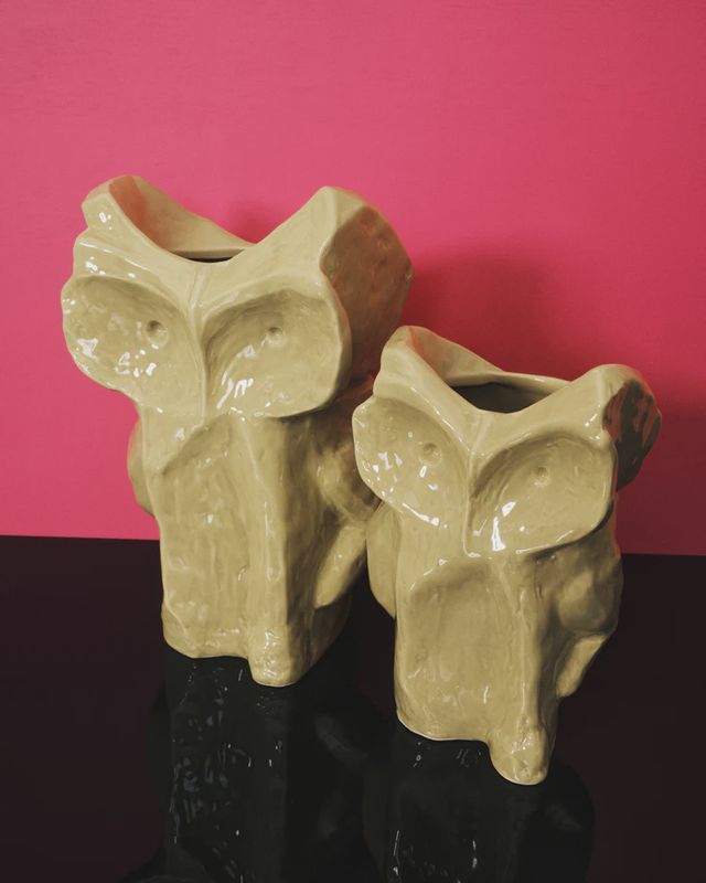 Owl vase – Yellow "After Midnight" Marni