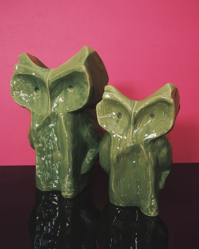 Owl vase – Green "After Midnight" Marni