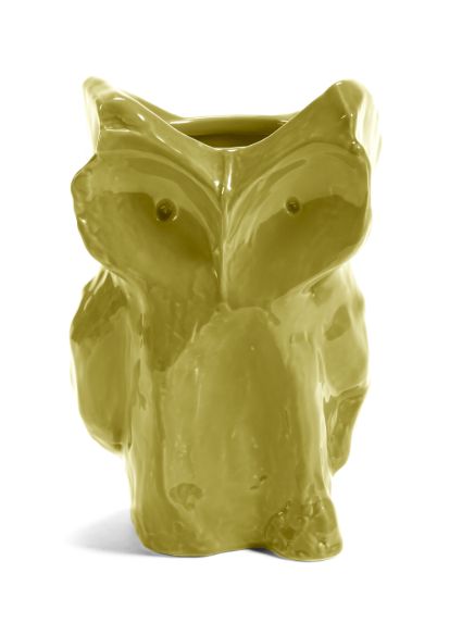 Owl vase – Yellow &quot;After Midnight&quot;