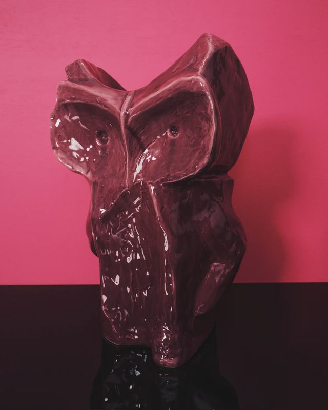 Owl vase - Aubergine "After Midnight" Marni