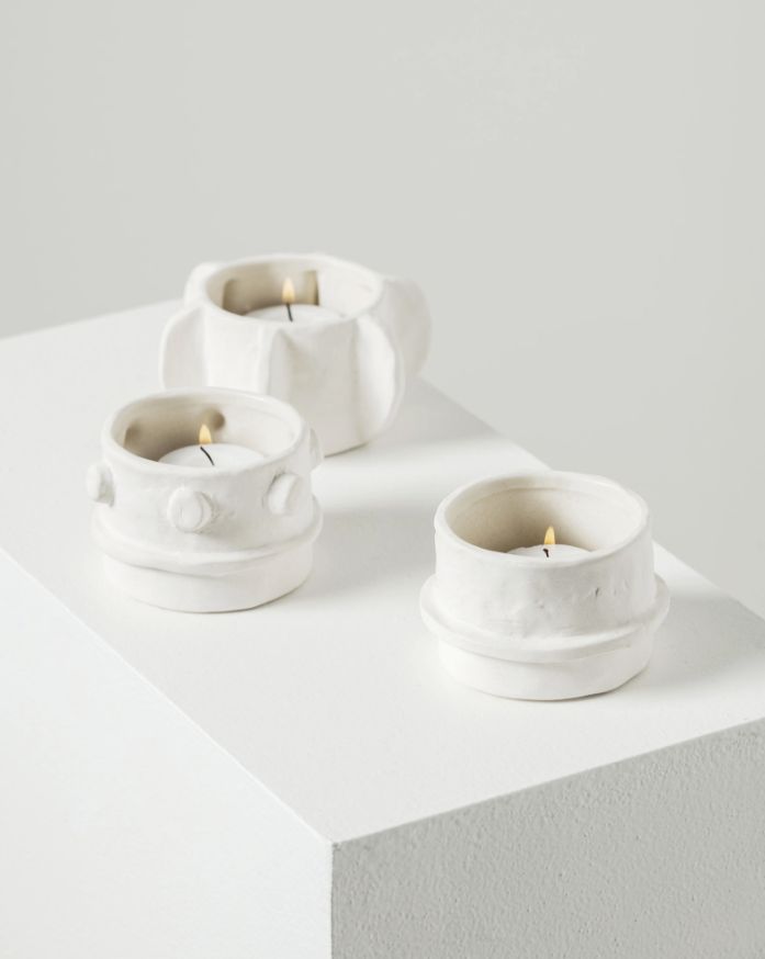 Tealight holder ass/3 beige &quot;Molly&quot;