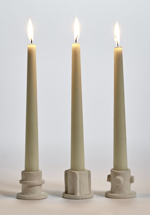 Candle holder 01 ass/3 Beige "Molly" - box