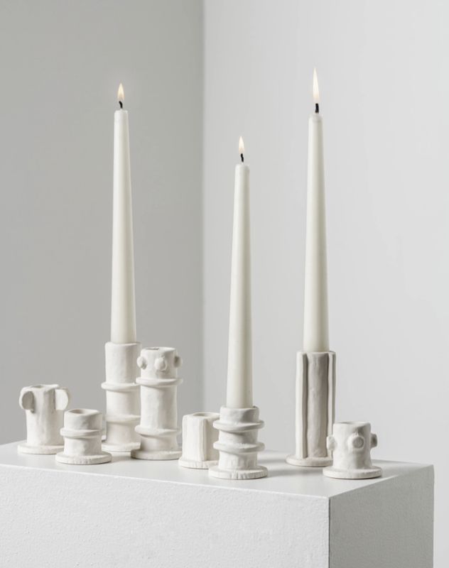 Candle holder 03 ass/3 Beige "Molly"