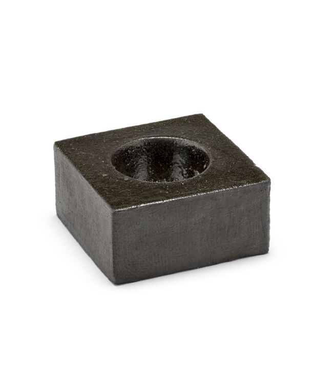 Egg cup stoneware &quot;UOVO&quot; set of 2, Colour: Zwart