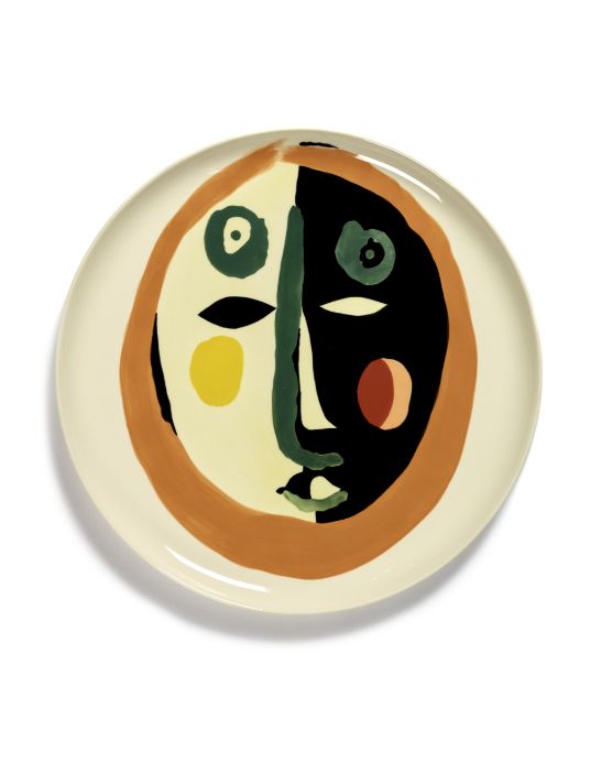 Ottolenghi - Plate Face M Orange/Black &quot;Feast&quot; - 2 pcs.