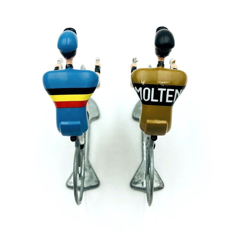 Flandriens - Set of 2 Cyclists  fiets, Icoon: National jersey Belgium - Molteni