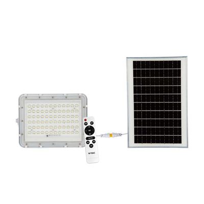 V-TAC Faro LED con Pannello Solare 6W Telecomando Batteria sostituibile Cavo 3m Bianco 4000K