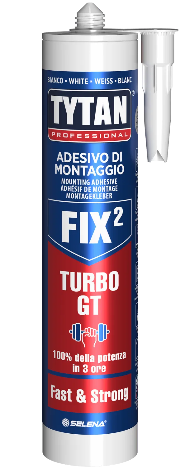 TYTAN PROFESSIONAL FIX² TURBO GT Adesivo di Montaggio Fast&amp;Strong Istantaneo ml.290 col. Bianco