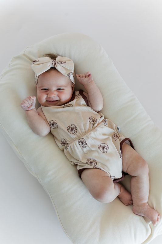 Mila Floral Ribbed Bamboo Bubble Romper