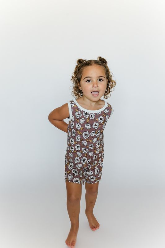 Gwen Ribbed Bamboo Shortie Romper
