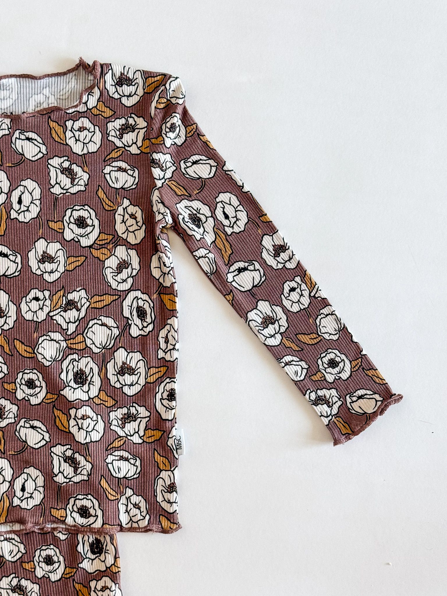 Gwen Floral Ribbed Bamboo 2-Piece Pajamas