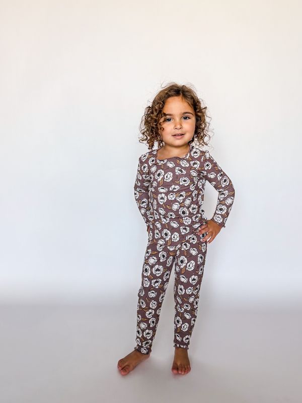 Gwen Floral Ribbed Bamboo 2-Piece Pajamas