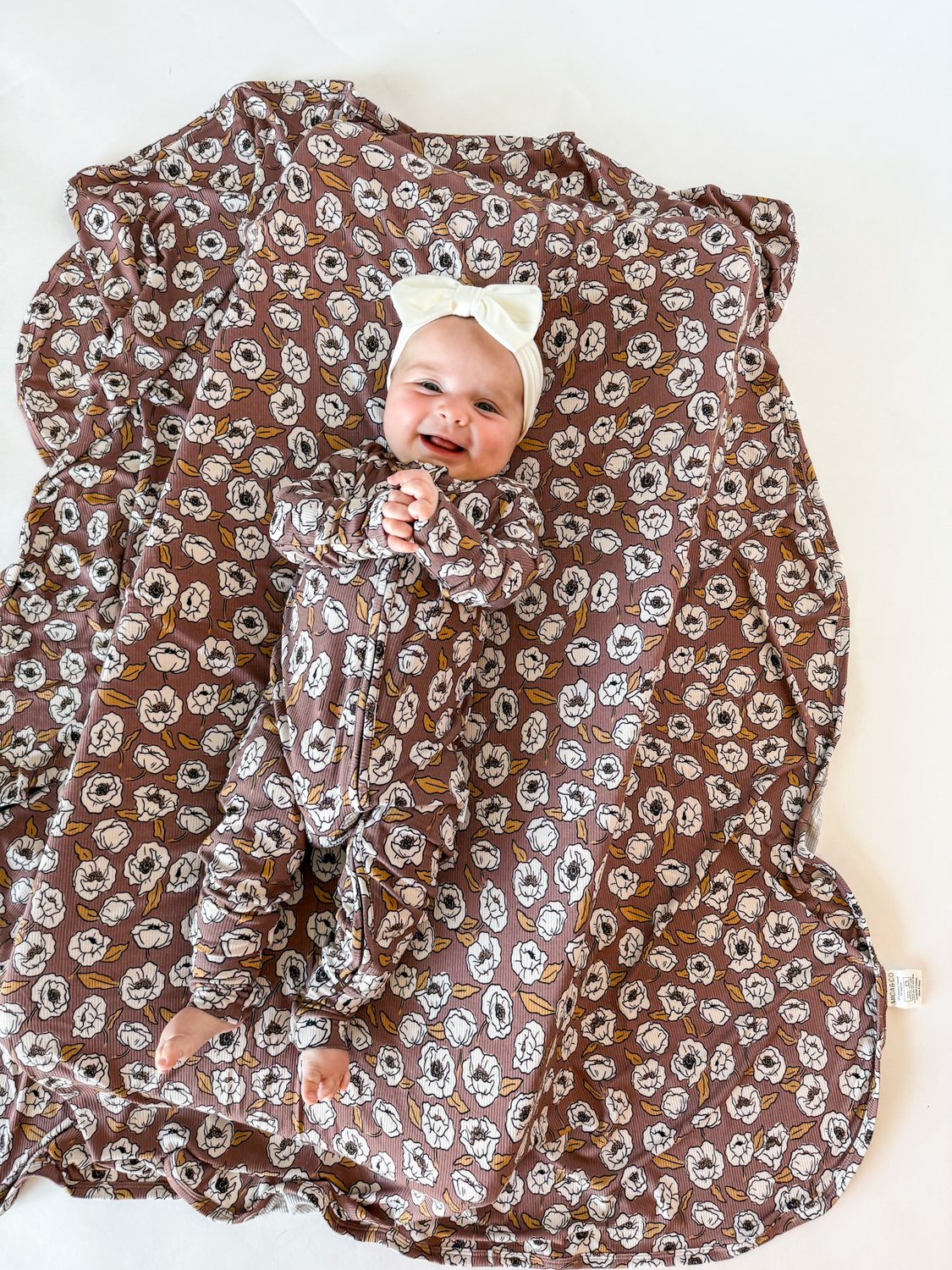 Gwen Floral Ribbed Bamboo Zippy Pajamas