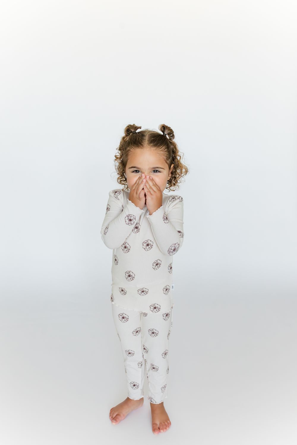 Mila Floral Ribbed Bamboo 2-Piece Pajamas