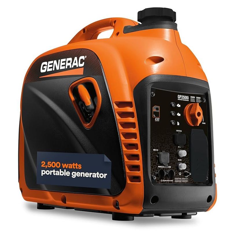 Generac 8250 GP2500i 2,500-Watt Gas Powered Portable Inverter Generator