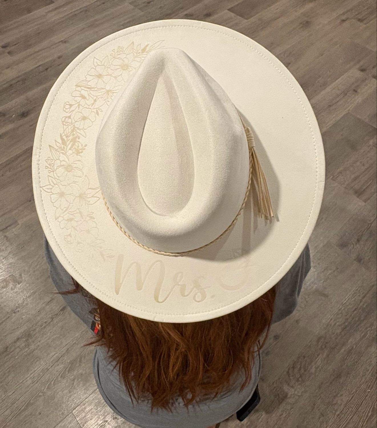 Mrs. Wide Brim Vegan Suede Hat