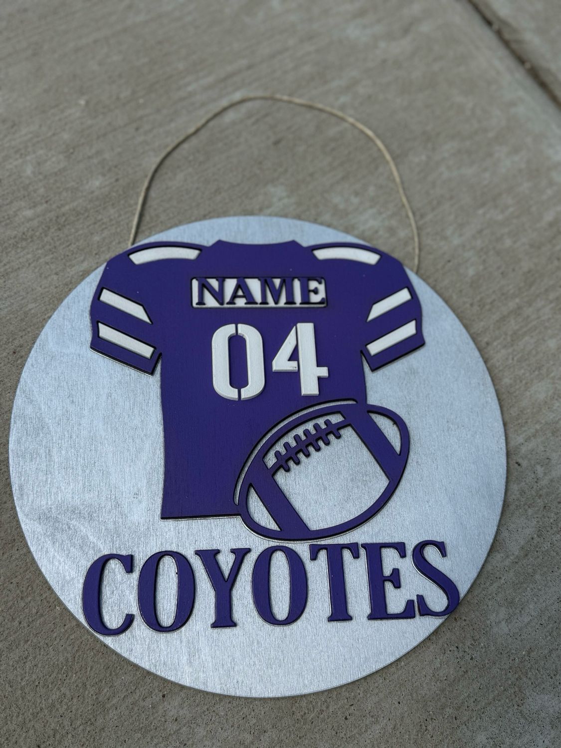 Custom Football Jersey Door Hanger