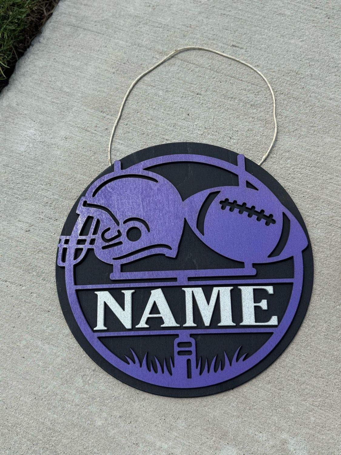 Custom Football Helmet Door Hanger