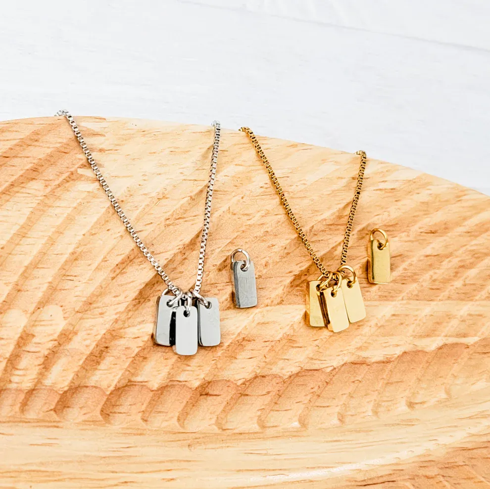 Mini Trio Tag Necklace