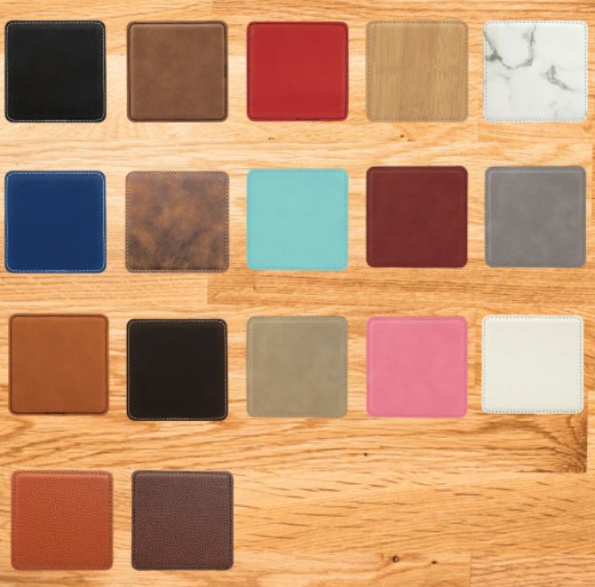 Leatherette Blank Customizable (Set of 4) Coasters