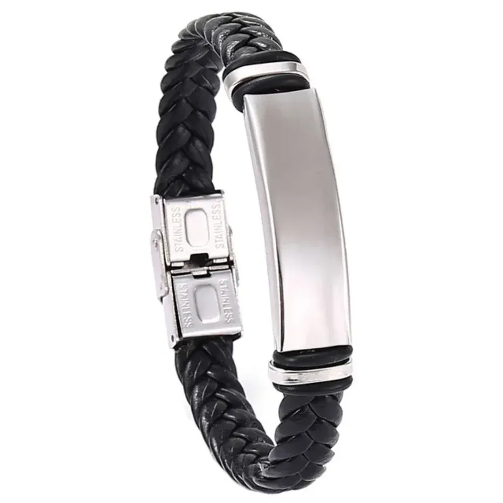Braided Black Cord Men's Bracelet