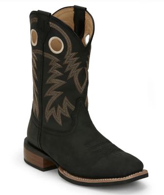 Justin Men's Frontier Show Stopper Black Square Toe Western Boots FN7122