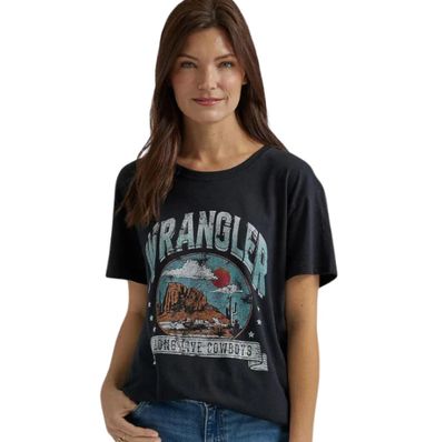 Wrangler Women's Retro "Long Live Cowboys" Jet Black Tee 112344198