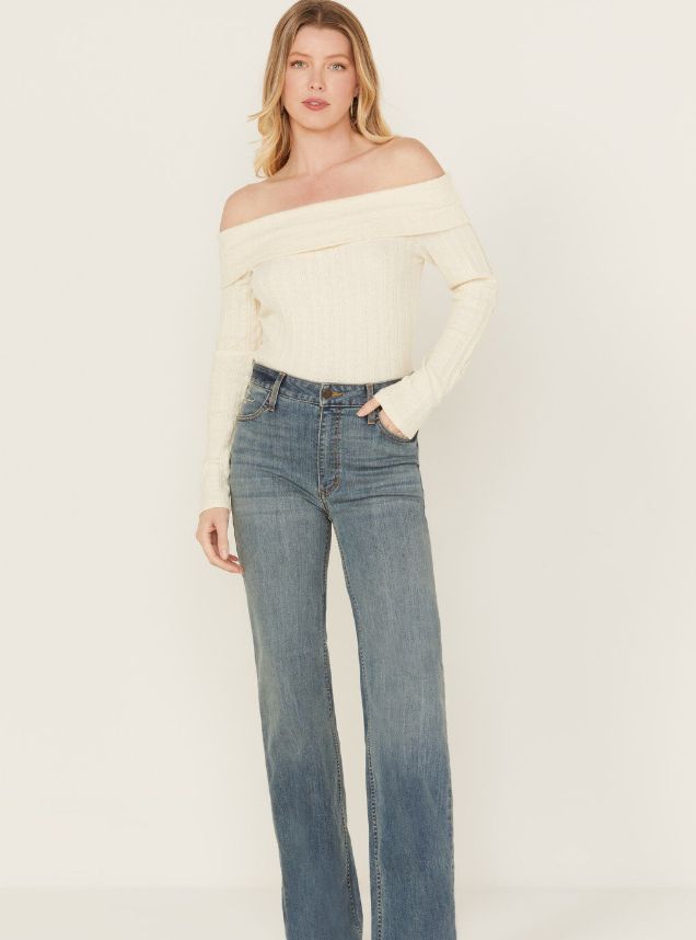 Kimes Ranch Women&#39;s Olivia Medium Wash High Rise Wide Leg Jeans WJ-N19118