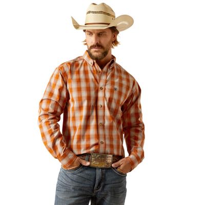 Ariat Men's Julius Rust Plaid Print Shirt 10054741