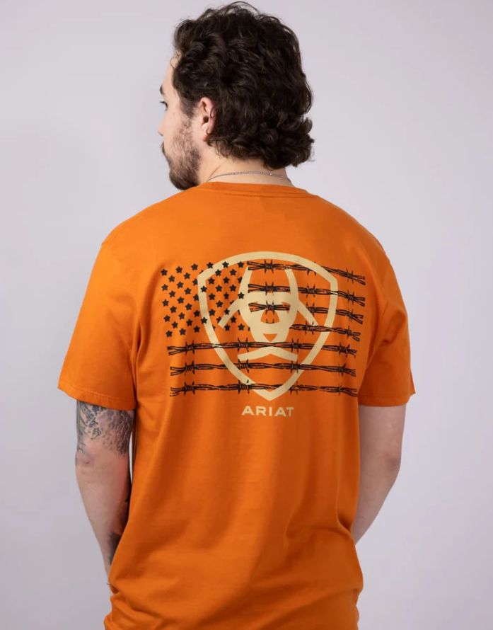 Ariat Men&#39;s Barb Shield Rust Shirt 10054774