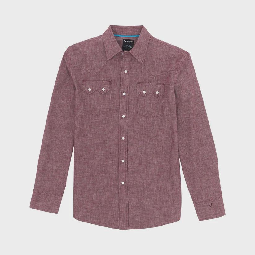 Wrangler Mens Cody Johnson Fig Pearl Snap Western Shirt 112369520