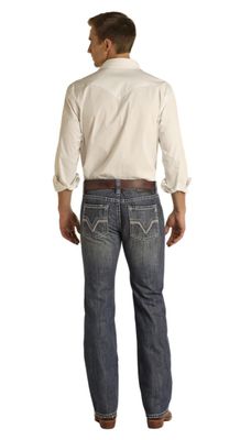 Rock &amp; Roll Denim Men's ROPE STITCH PISTOL JEANS LIGHT WASH BMSPD06694