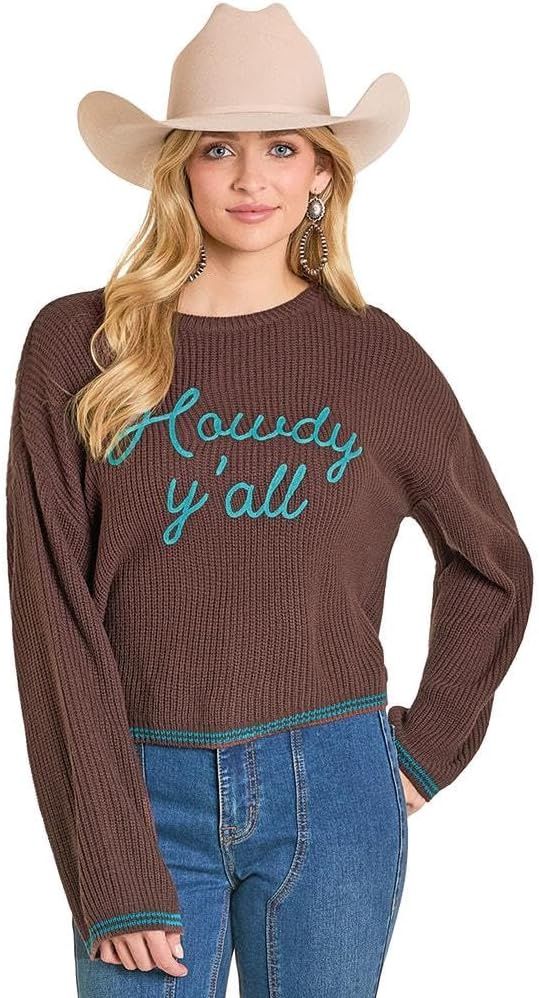 Rock and Roll Denim Womens Howdy Yall Sweater BW32T07770