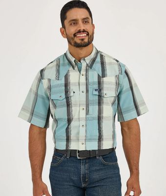 Wrangler Men's  Performance Snap Short Sleeve Plaid Shirt 112359447