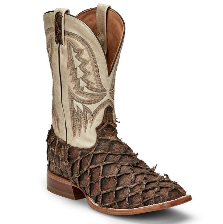 Tony Lama Men&#39;s  Hatfield Pirarucu 11&quot; Wide Square Toe Western Boot EP8271