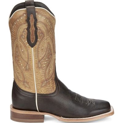 Tony Lama Women's Wo Gabriella Espresso Brown &amp; Tan Western Boot TL3203