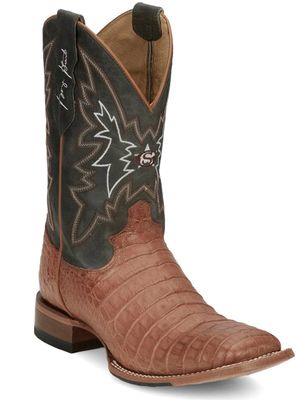 Justin Men's  Haggard Western Boot (Tan Caiman Belly) 5706