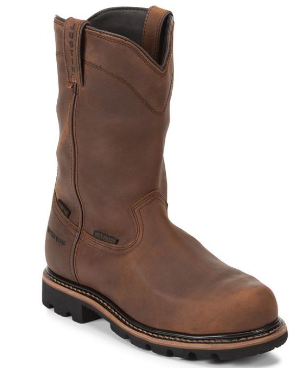 Justin Men&#39;s Pulley 10&quot; Waterproof Comp Toe MetGuard WK4630