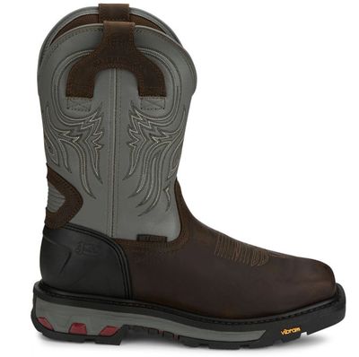 Justin Men's  Tanker 11" Steel Toe Work Boot (Tobacco/Black Onyx) WK2102