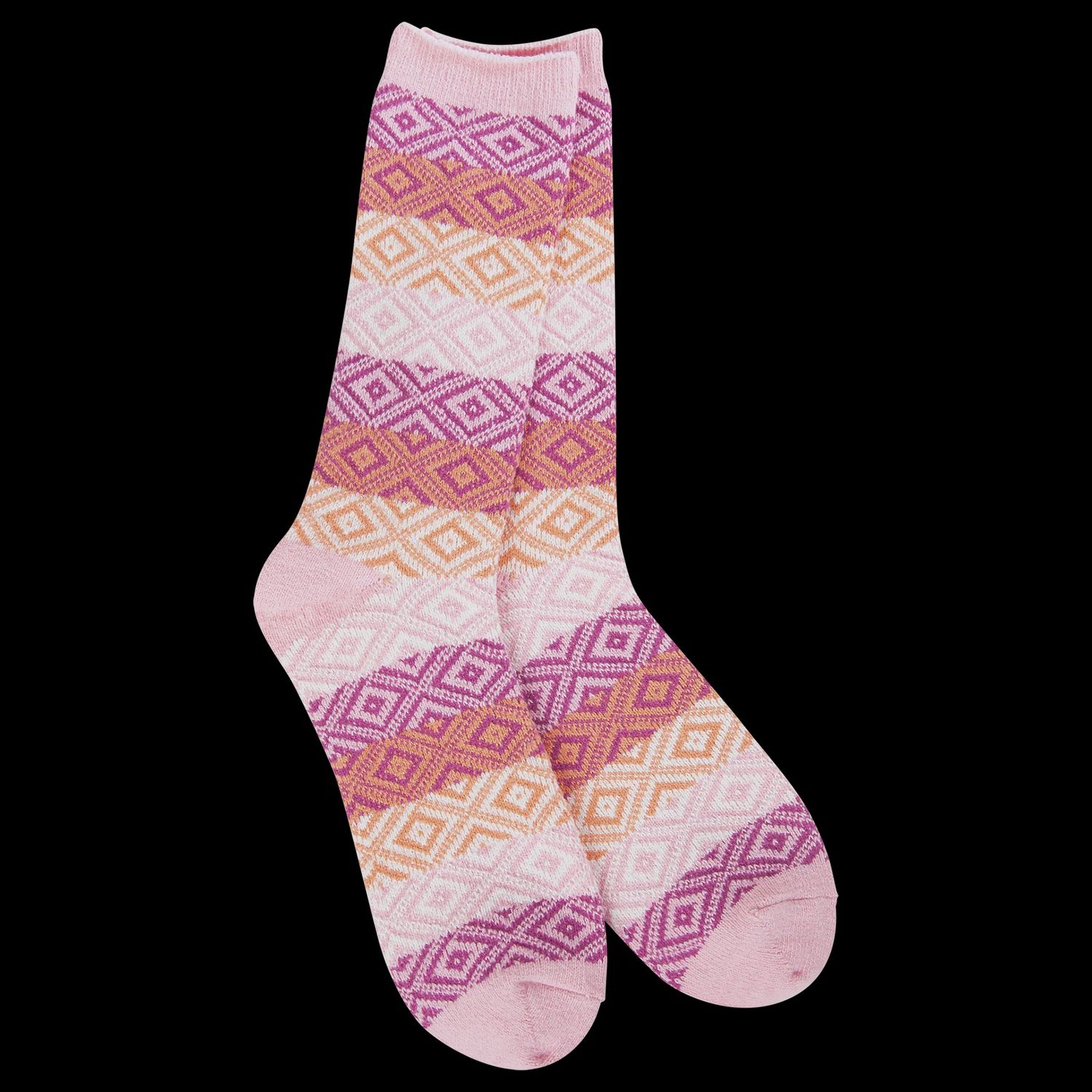 Worlds Softest Womens Gem Collection Crew Pink Multi Socks 75647