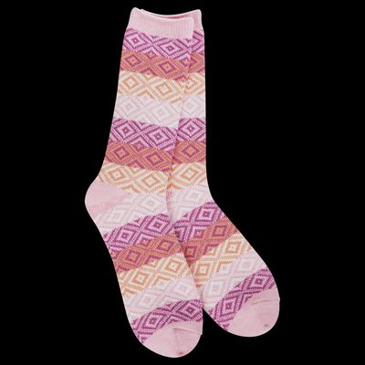 Worlds Softest Womens Gem Collection Crew Pink Multi Socks 75647