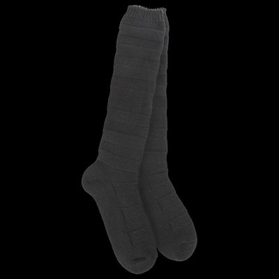 Worlds Softest Womens Solid Stripe Knee High Black Socks 76358