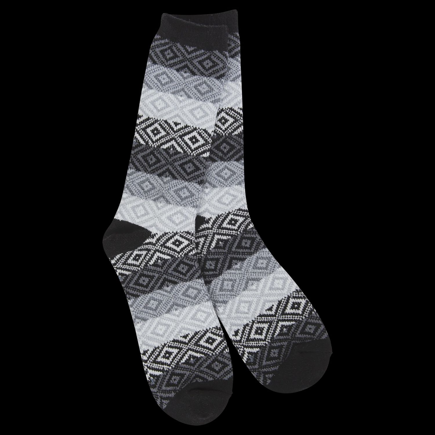 Worlds Softest Womens Weekend Collection Rag Crew Black Multi Socks 75648